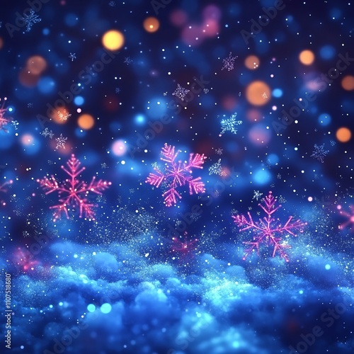 snowflake on bokeh background