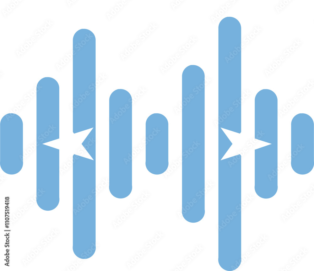 Obraz premium Micronesia flag on Audio Wave icon