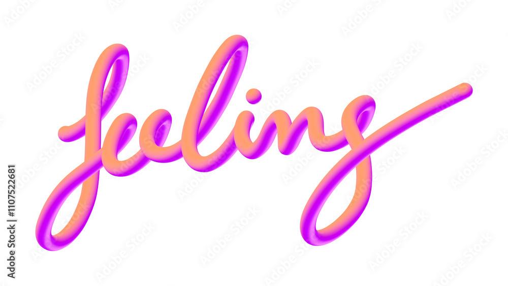 Obraz premium feeling word in 3d transparent png