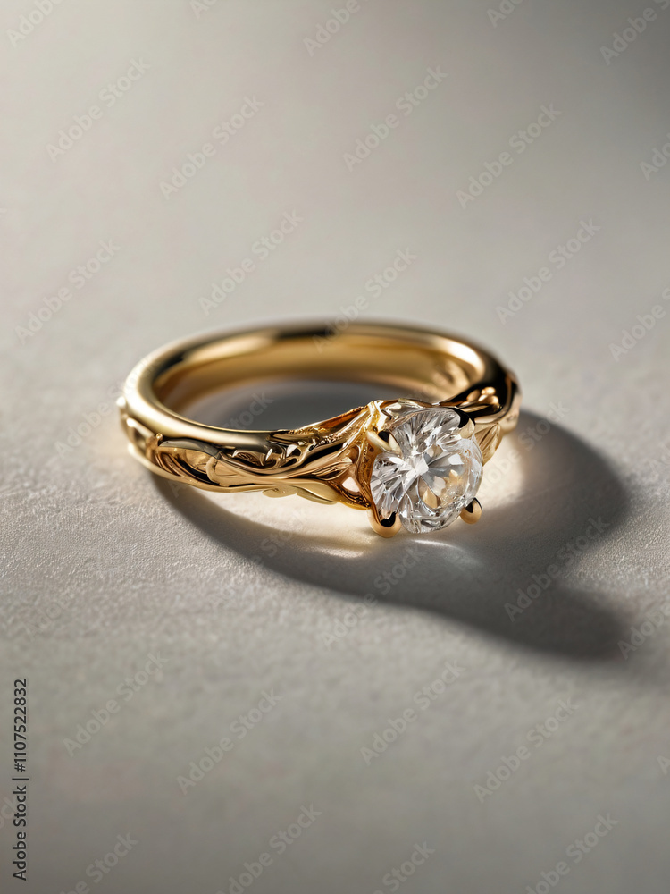 A wedding ring with a sparkling diamond. A wedding ring with a sparkling diamond.