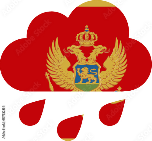 Montenegro flag on Rain Drops Icon