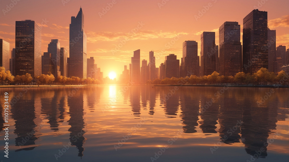 Obraz premium Golden Hour in the City
