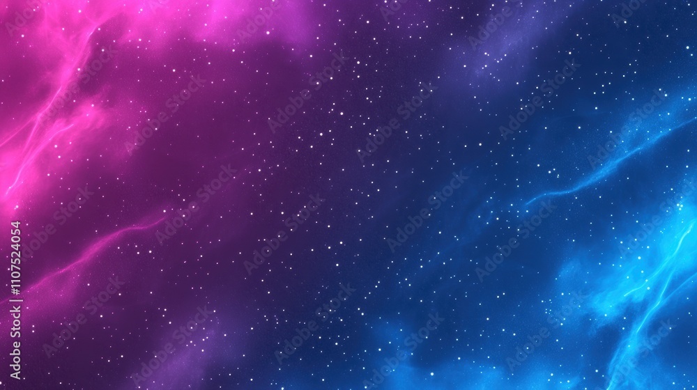 Obraz premium Vibrant Cosmic Background with Stars and Colorful Nebulae in the Universe