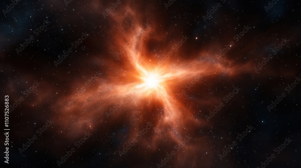 Fototapeta premium Captivating Cosmic Explosion Illuminating the Vastness of Space