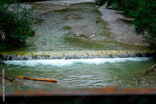 Hiking through the Giessenbach Gorge in Bavaria Germany photo