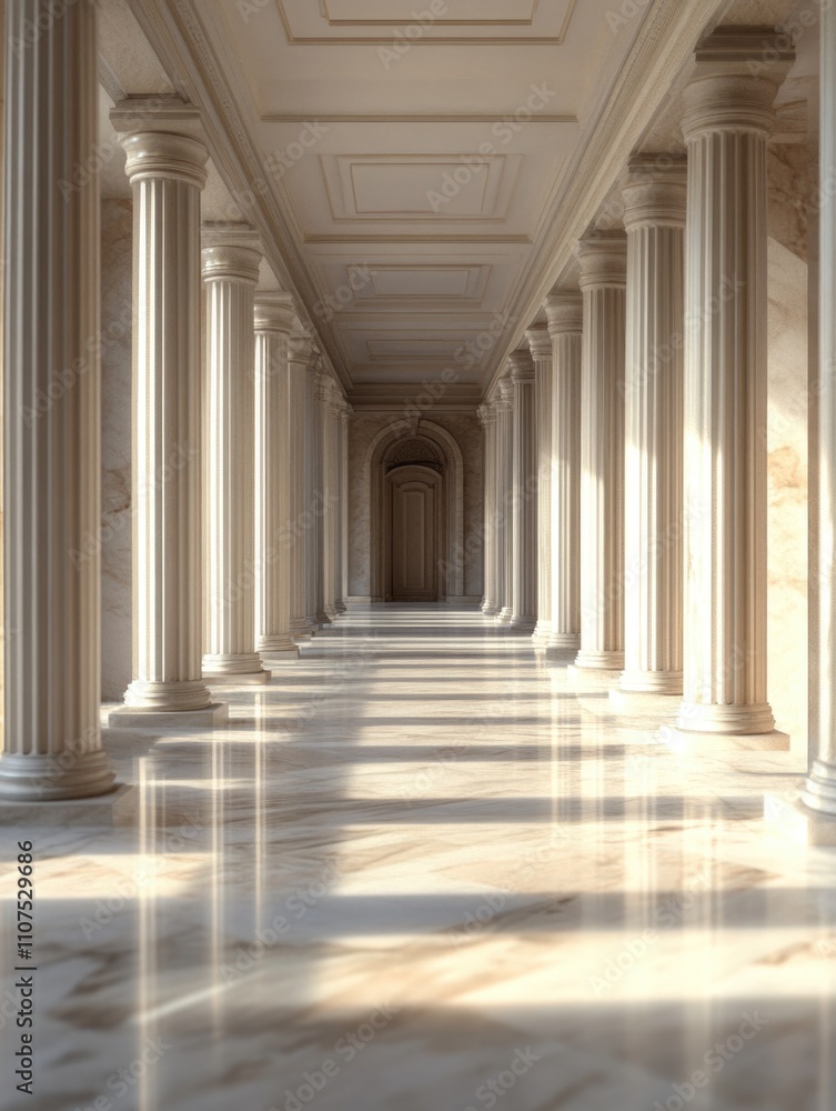 Obraz premium White Pillars Hallway