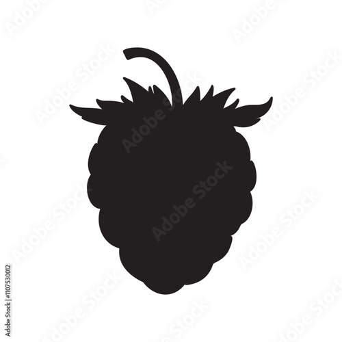 Raspberry blackberry silhouette vector illustration