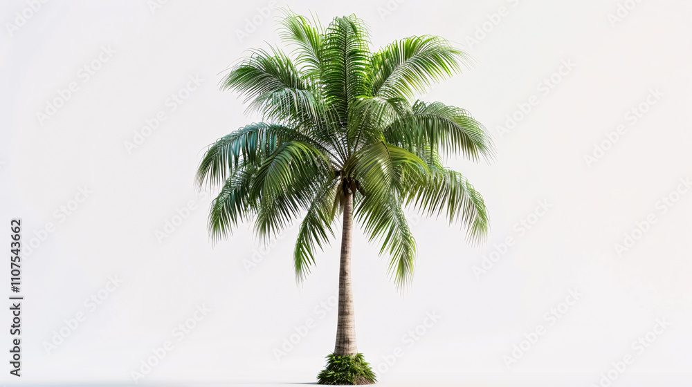 Obraz premium A hyperrealistic 4K cutout of a palm tree against a white background.