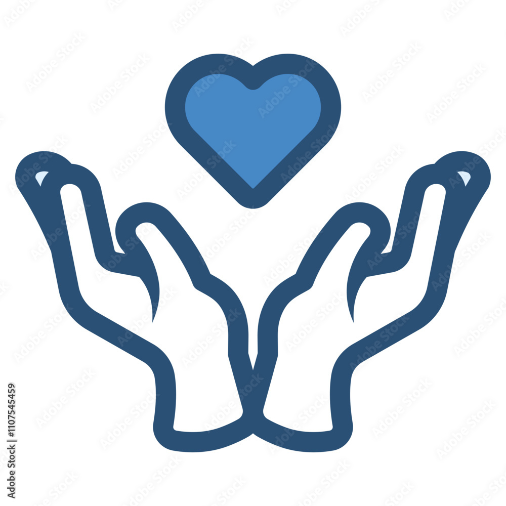 hands holding love shape symbol icon hands holding love shape symbol icon