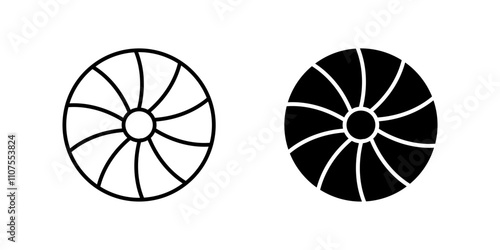beach ball Icon set. Symbol isolated white background. vector illustration. color editable.