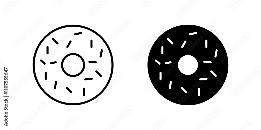 Fototapeta premium Donut Icon set. Symbol isolated white background. vector illustration. color editable.