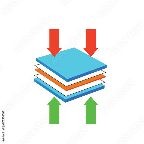 Vector fabric structure material isolated, Airflow layers moisture waterproof concept.