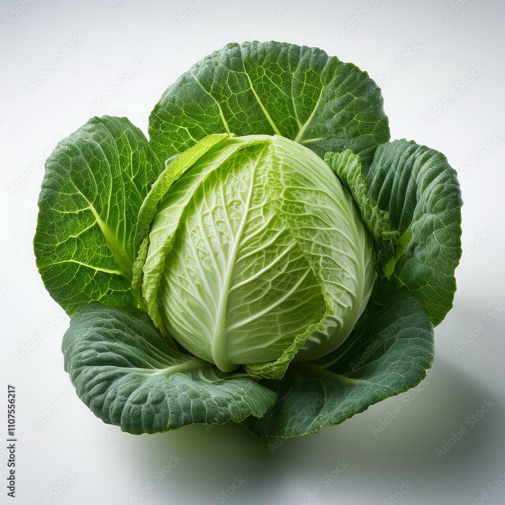 Obraz premium Cabbage slaiz white background