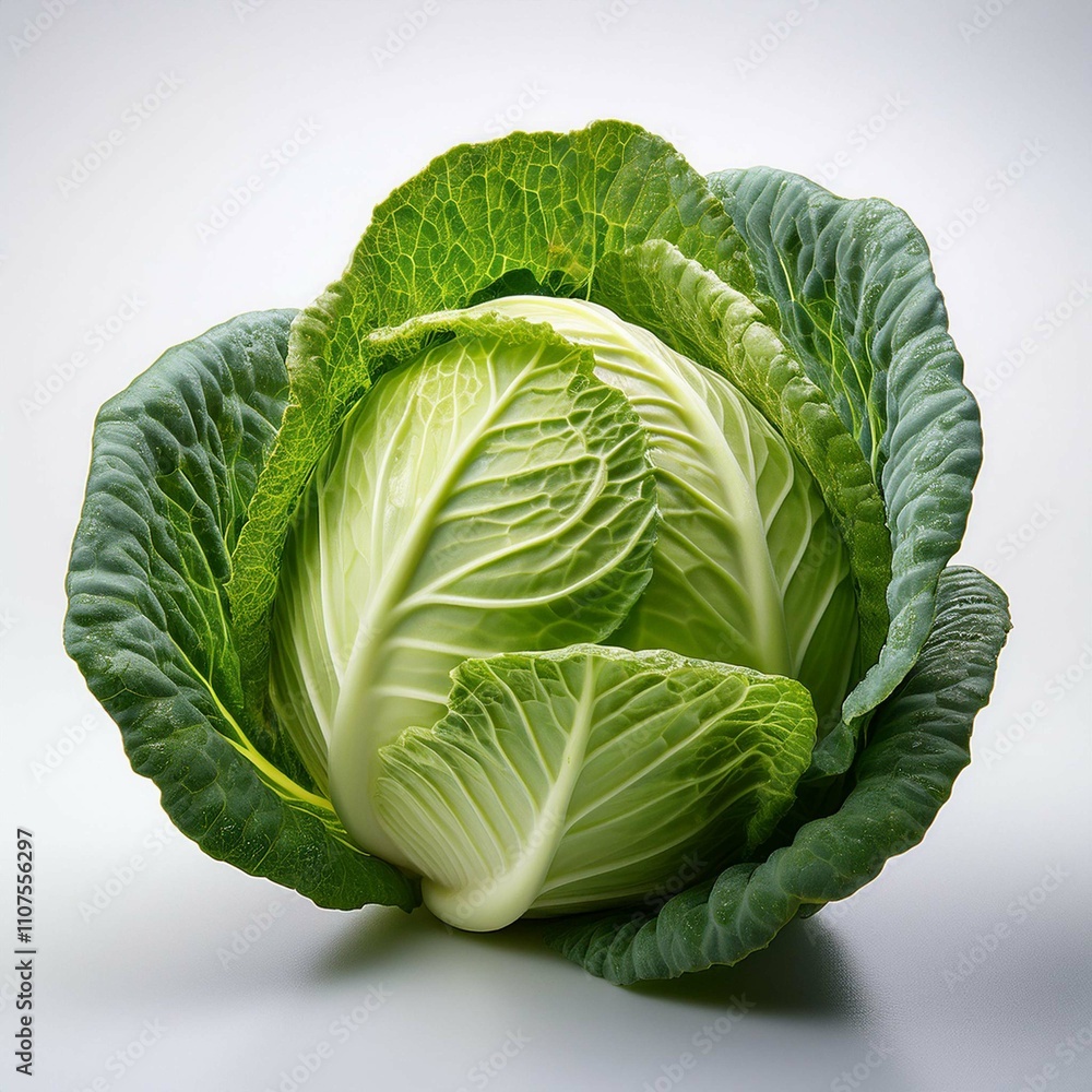 Obraz premium Cabbage slaiz white background