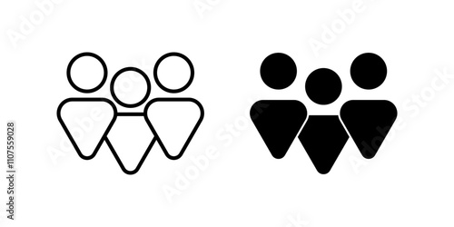 People Icon set. Symbol isolated white background. vector illustration. color editable.