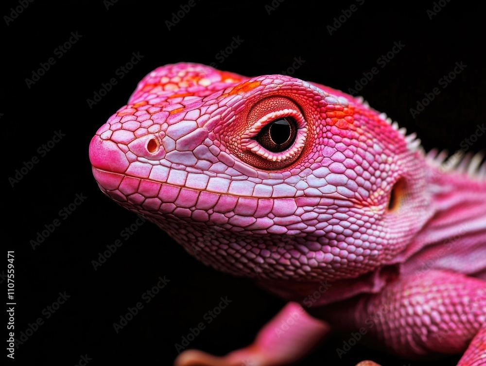 Obraz premium Lizard on black background