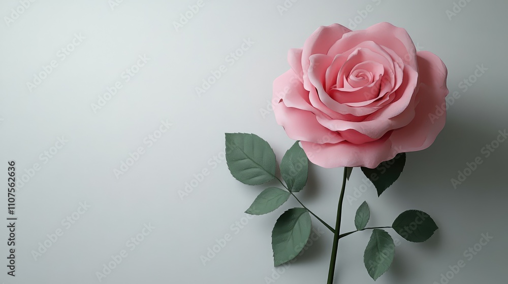 Fototapeta premium pink rose flower on white background Generative Ai