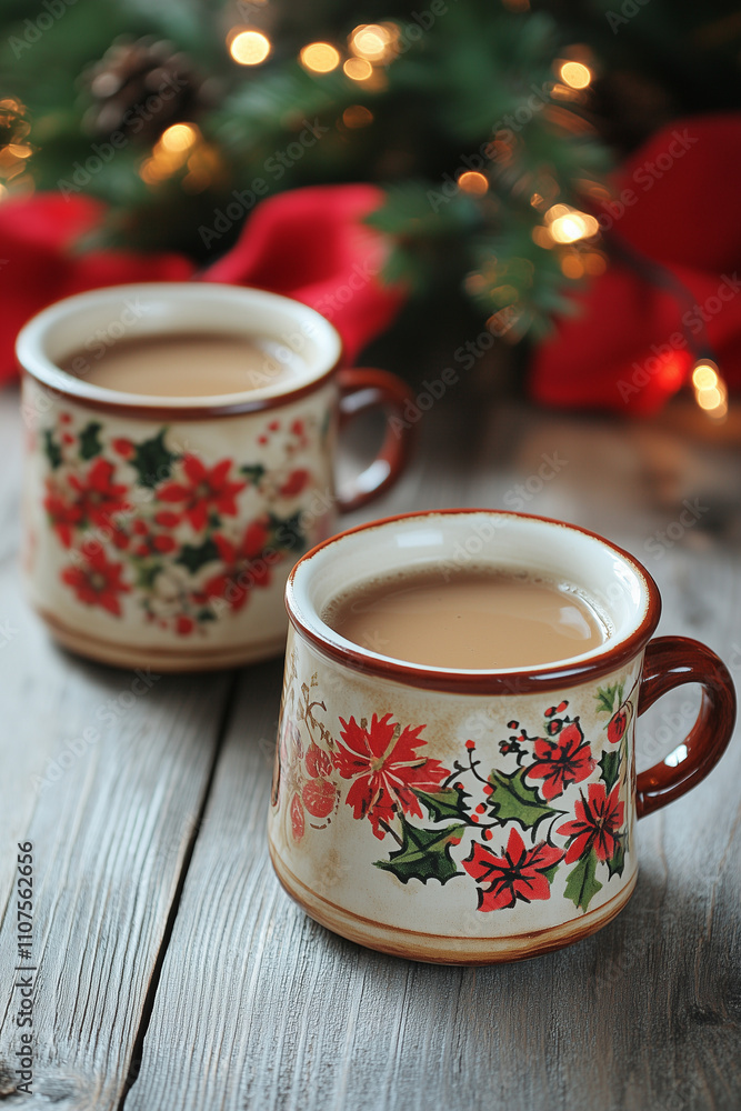 Fototapeta premium Cozy scene with warm drinks