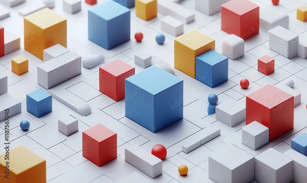 Obraz premium Objects designed in realistic 3D using Metaball shapes, including meteorites, asteroids, and comets as spherical elements.