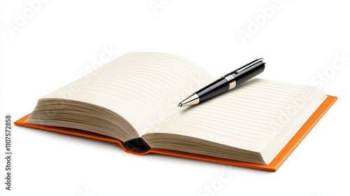 Wallpaper Mural An open notebook with blank pages and a sleek pen resting on top, perfect for creative writing or note-taking. Torontodigital.ca