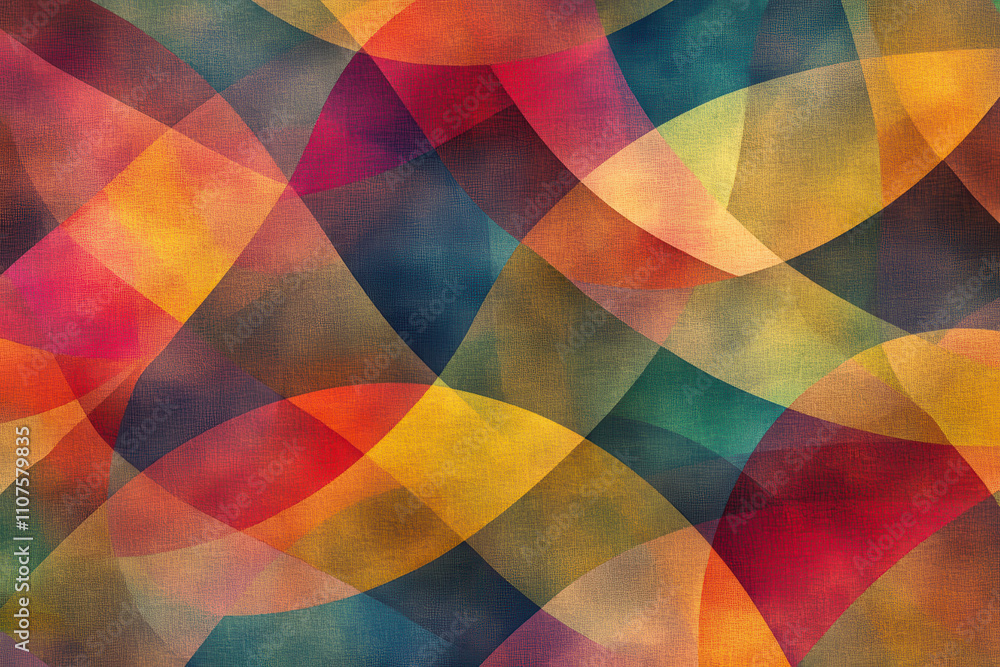 Obraz premium Colorful abstract geometric pattern with overlapping shapes