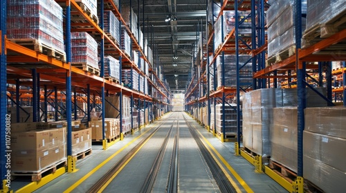 High-tech logistics management with automated systems ensuring accurate and timely distribution of goods photo