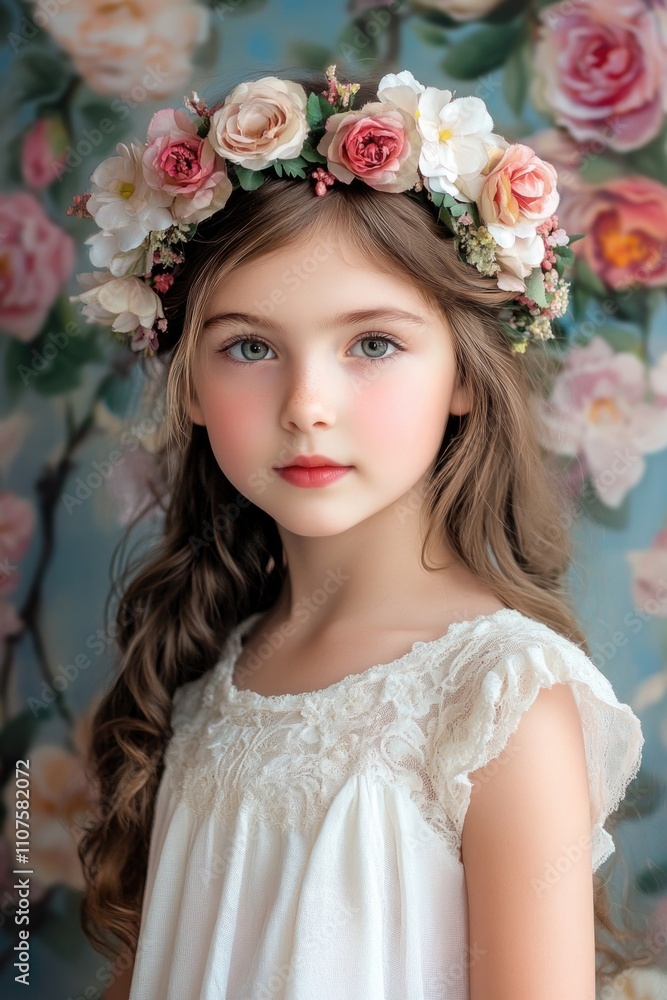 Fototapeta premium Girl with flower crown
