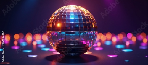 Disco Ball Vector Illustration with Shimmering Reflections photo