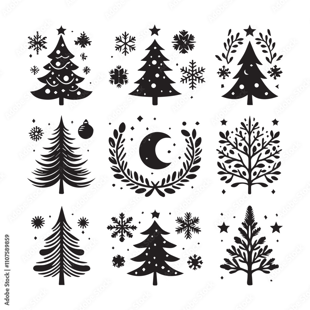 Fototapeta premium christmas tree silhouette