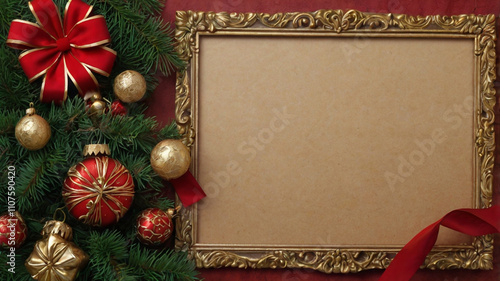 christmas tree with gift boxes background. Christmas ornament