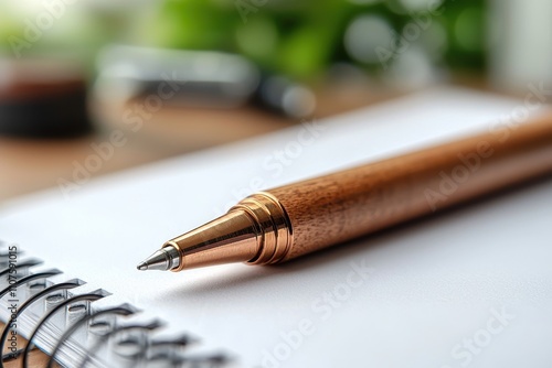 Wallpaper Mural Elegant Pen on White Paper with Isolated Background Torontodigital.ca