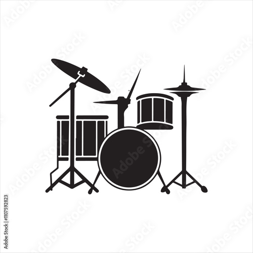 Drummer Harpist Singer Concert,  Man Drum Icon vector illustration logo design