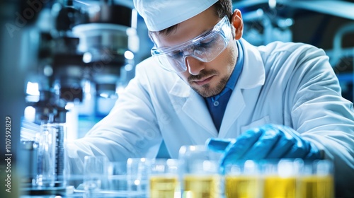 A lab technician analyzing fuel components using advanced testing equipment, representing precision in fuel quality control photo