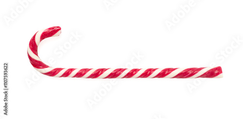 Christmas lollipop isolated on white, top view