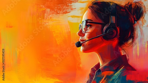Portrait, woman and confidence with headset at call centre