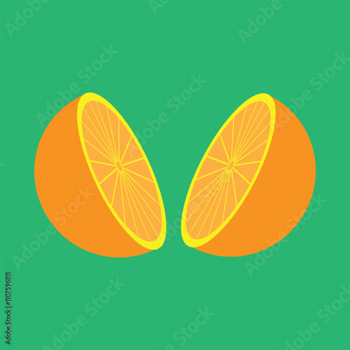 Divided Orange in middle vector