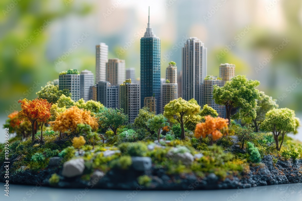 Fototapeta premium Smart city-integrated creative hubs promoting sustainable artistic growth,