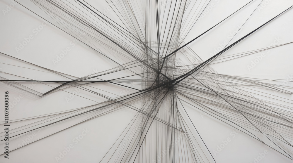 Obraz premium Abstract black and white image, generative AI