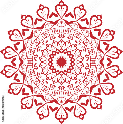 Mandala Ornament Illustration hand drawing elements decorative design circular flower vector.