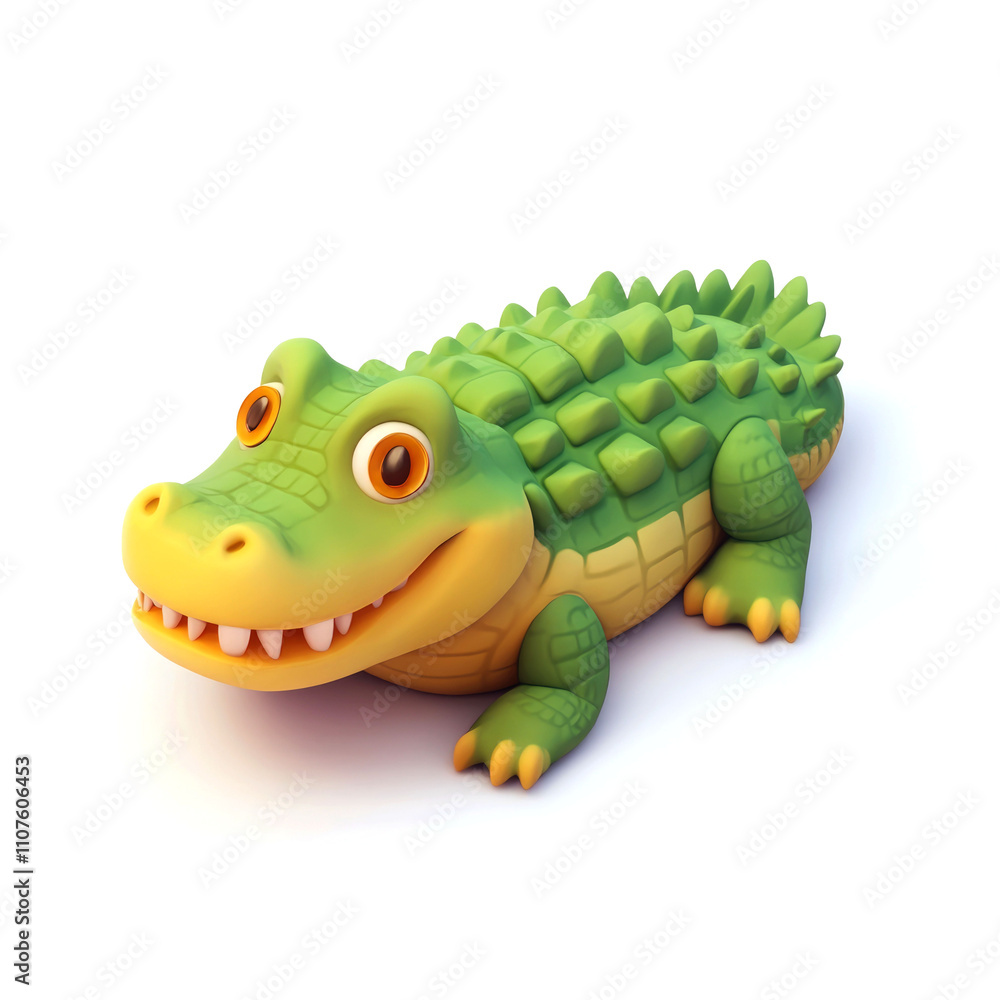 Fototapeta premium Cute cartoon crocodile illustration.