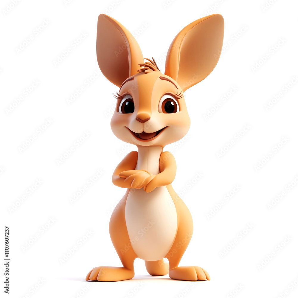 Obraz premium Cute cartoon kangaroo.
