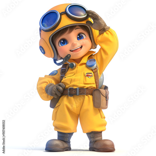 Cute cartoon pilot boy.