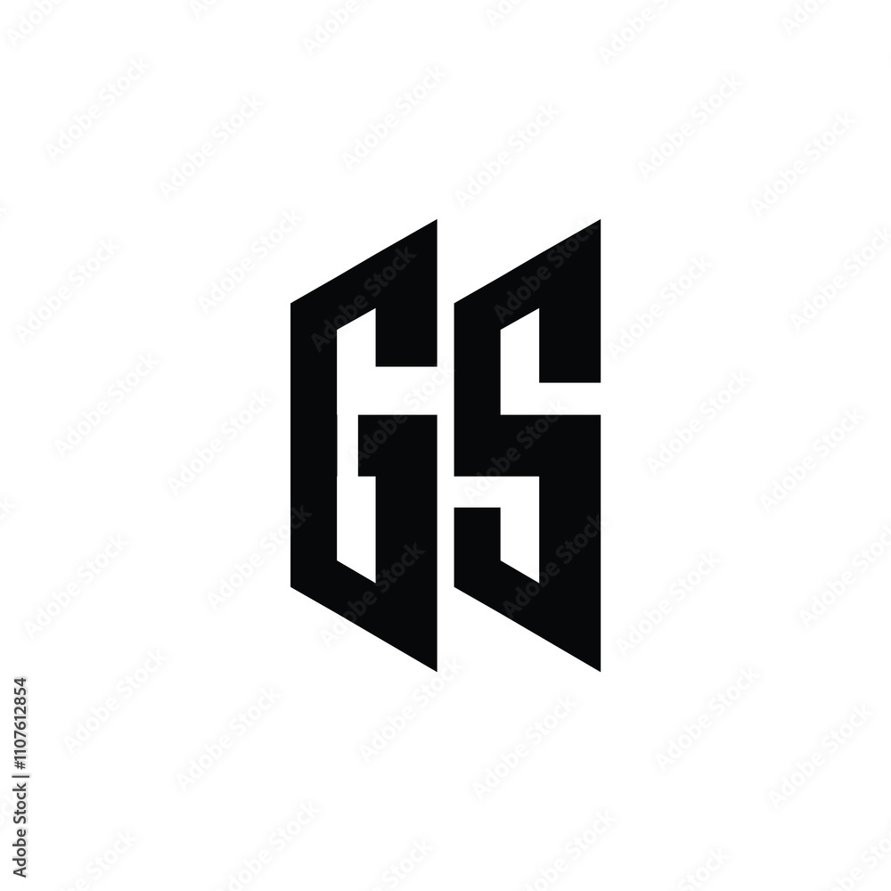 Obraz premium GS monogram logo design letter text name symbol monochrome logotype alphabet character simple logo