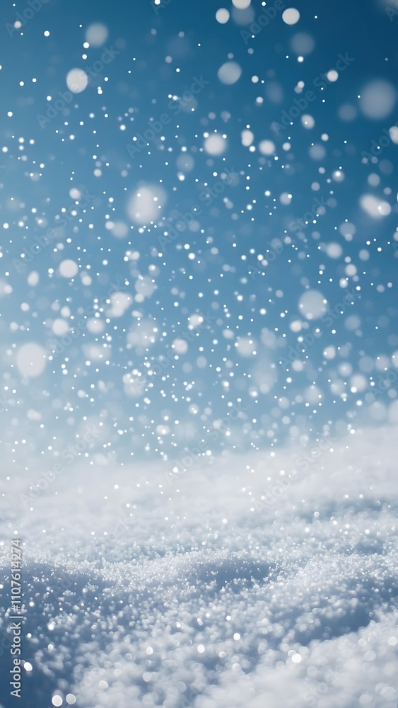 Fototapeta premium Falling snowflakes background in winter