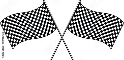 two crossed racing flags checkered flags finish line flags motorcar racing flags NASCAR racing flags eps vector file