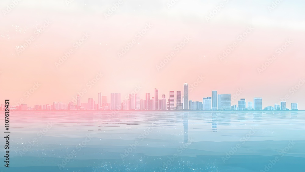 Fototapeta premium City Skyline Abstract Gradient Background