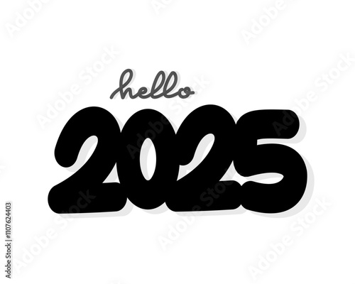Aesthetic hello 2025 lettering