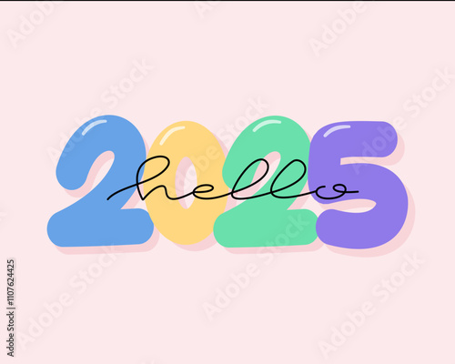 Aesthetic hello 2025 lettering