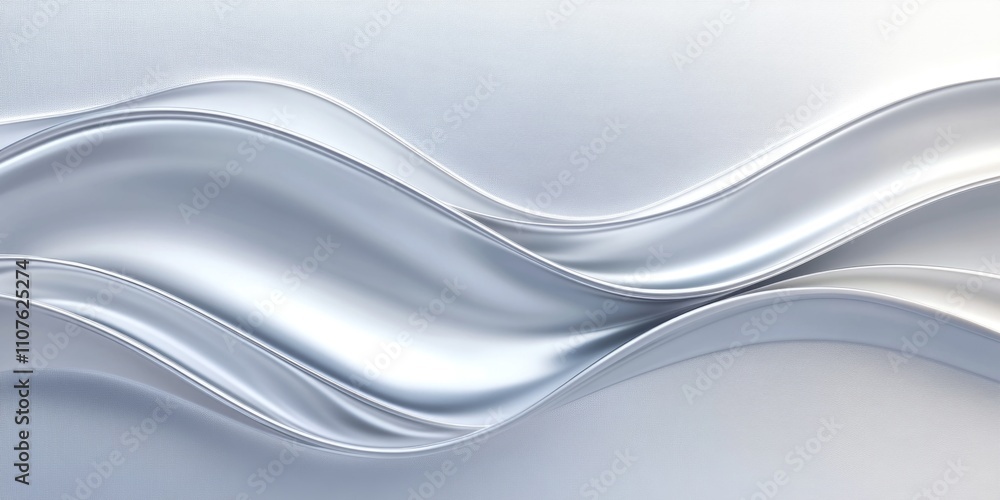 Obraz premium Silver wavy lines abstract background