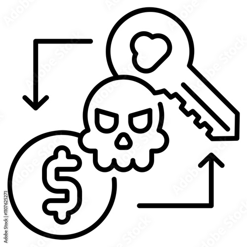 Cyber Crime Icons Pack,Payment Hacker Line Icon
